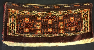 Antique Turkmen Yamut Torba Pure Wool Natural Color 83x36 cm                       