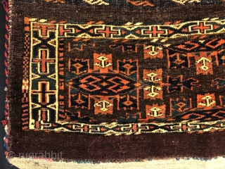 Antique Turkmen Yamut Torba Pure Wool Natural Color 83x36 cm                       