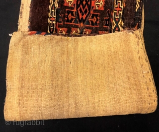 Antique Turkmen Yamut Torba Pure Wool Natural Color 83x36 cm                       