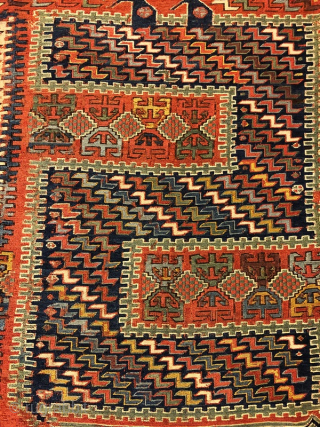 Early verneh sumak kilim fragment ,140 x 105 cm                        