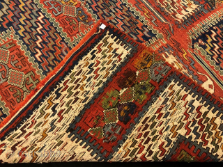 Early verneh sumak kilim fragment ,140 x 105 cm                        