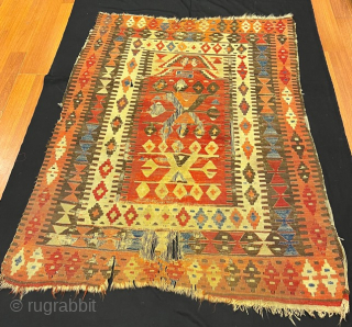 Antique anatolian kilim fragment 156x123 cm                           