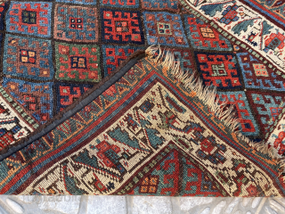 Antique Jaff Bag Face pure wool natural color, 82x76 cm                       