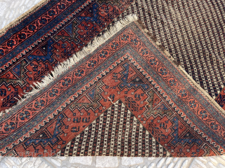 Antique Timuri Beluch Rug Pure Wool Natural Color ,178x94 cm                       