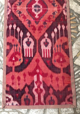 Early 19 th century uzbekistan silk velvet fragment 83 x 32 cm                     