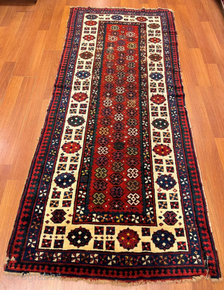 Antique Caucasian talish rug 236x104 cm                           