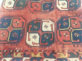 Antique Uzbek Kilim Band Panel fragment Pure Wool Natural Color 92x87 cm                     