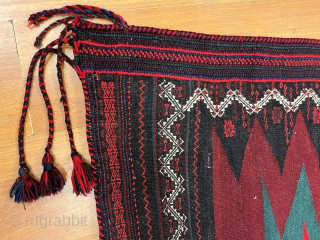 Antique Bahtiyari Kurdish Kilim Sofra Pure Wool Natural Dyes, 135x130 cm                      