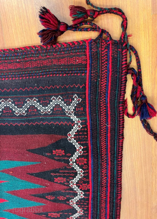 Antique Bahtiyari Kurdish Kilim Sofra Pure Wool Natural Dyes, 135x130 cm                      