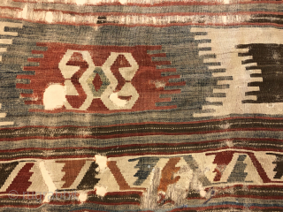 Early 18 th century anatolian kilim fragment                          