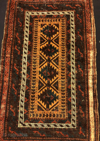 Antique Beluch Rug balisht Pure Wool Natural Dyes, 100 x 60 cm                     