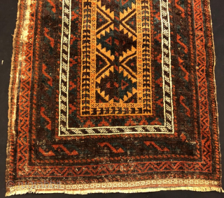 Antique Beluch Rug balisht Pure Wool Natural Dyes, 100 x 60 cm                     