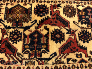 Antique Avhsar Rug Pure Wool Natural Color 81x54 cm                        