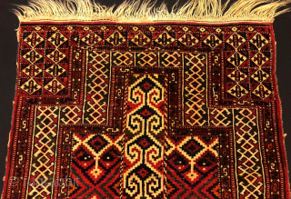 Antique Turkmen Yamut Rug Pure Wool Natural dyes ,107x82 cm                       