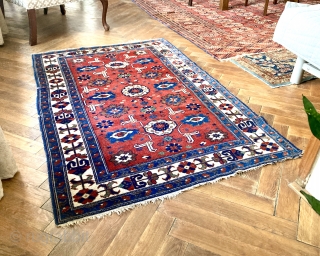 Caucasian Dagestan Kuba Afshan rug in very good condition. 100x152 cm (40”x 60”). Shiny colors, great weave!                