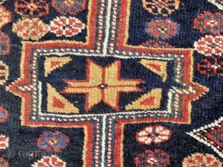 Beautifully colored Persian Varamin rug, most probably made by Luri people settled in north Persia around 1900. Unusual runner format 150x370 cm.           