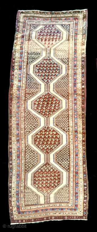 Antique Persian Meshkin, 160x460 cm, expertly renovated