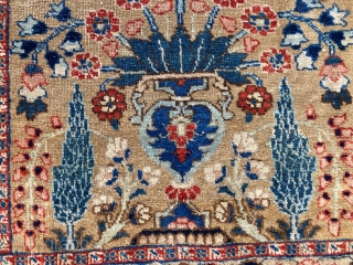Tabriz Prayer Rug, 1920 - Dimensions: 72 x 123 cm (2"4' x 4")

Look at the colours of this small Persian prayer rug!           