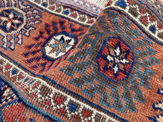 Old Afshar from ca 1890, 120x180 cm, nicely corroded colors, very good condition.                    