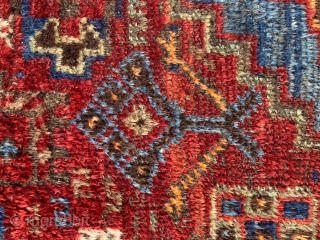 Richly coloured Shiraz/ Khamseh (?), 1900-1920, 217x300 cm (7"1' x 9",10').

Large herd of animals, shiny colors, worn rug.               