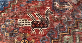 Richly coloured Shiraz/ Khamseh (?), 1900-1920, 217x300 cm (7"1' x 9",10').

Large herd of animals, shiny colors, worn rug.               