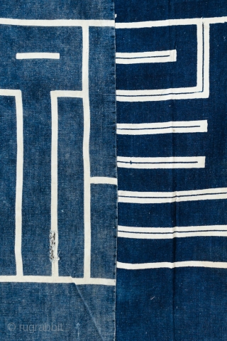 This is a boro futon cover, made up indigo dyed cottons that are first cut into re-usable pieces, and then patched together. 

As was customary in old Japan, cloth was recycled and  ...