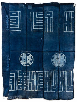 This is a boro futon cover, made up indigo dyed cottons that are first cut into re-usable pieces, and then patched together. 

As was customary in old Japan, cloth was recycled and  ...