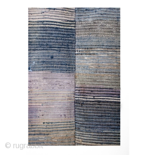 A well-worn cotton sodenashi, or work vest. It's weft is woven using shreds of fabric salvaged from other garments or cloth, with a cotton warp. Colors shift gracefully from faded neutrals to  ...