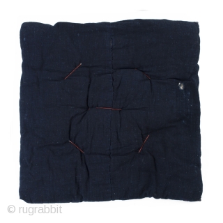 This is an antique Japanese floor cushion, or zabuton. The zabuton is made of beautiful katazome dyed cotton and lined with hand spun, botanically dyed indigo. Katazome is a method of dyeing  ...