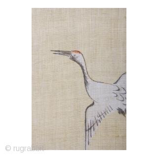 This is a beautiful girl's hemp kimono with hand painted motifs of crane and pine. For the Japanese, the crane--or tsuru--is considered a national treasure, appearing in art, literature and folklore. The  ...