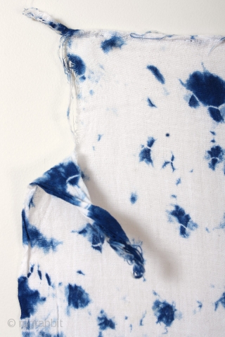 This a large swath of Japanese shibori cotton. Shibori is a Japanese term for several methods of dying cloth with a pattern by binding, stitching, folding, twisting, compressing, or capping. A simple  ...