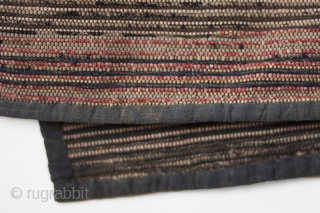 This is a handsome work jacket made entirely of sakiori in earthy and warm colors. Sakiori describes a weaving technique in which shreds torn from older cloth, such as kimono or futon,  ...