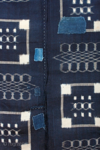 This is a beautiful Japanese kurume kasuri cotton futon cover from early Meiji period. 


The textile has been hand woven and hand dyed with indigo. Kasuri is an ikat technique. The warp  ...