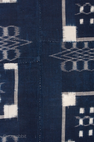 This is a beautiful Japanese kurume kasuri cotton futon cover from early Meiji period. 


The textile has been hand woven and hand dyed with indigo. Kasuri is an ikat technique. The warp  ...