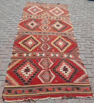 19.th Century Karapinar Kilim sıze 163x363                           