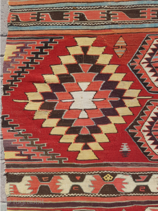 19.th Century Karapinar Kilim sıze 163x363                           