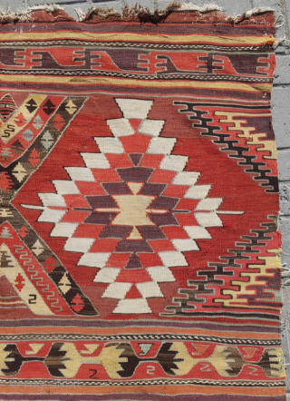 19.th Century Karapinar Kilim sıze 163x363                           