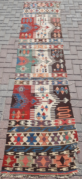 19.th century Anatolian Kilim sıze 75x300                           