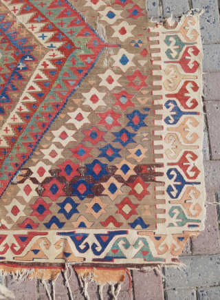 18.th century Anatolian Kilim sıze 142x255                           