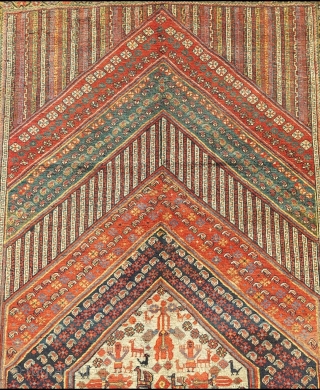 Gmail:metinrug77@gmail.com Rare Persian Khamseh Rug circa::1870  size: 150 x 290 cm                     