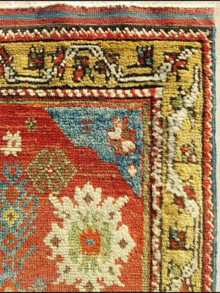 Mid.19th.Century West Anatolian Yuntdag Carpet size: 56 x 108 cm                       