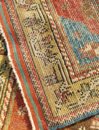 Mid.19th.Century West Anatolian Yuntdag Carpet size: 56 x 108 cm                       