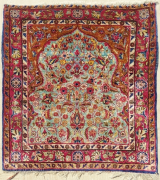 19th.Century Prayer Silk Keshan size: 55 x 58 cm                        