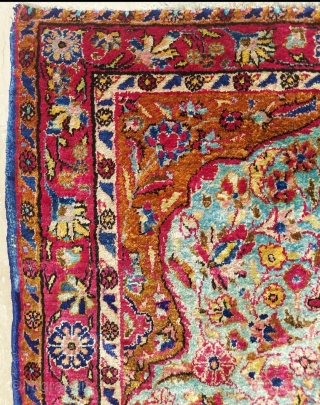 19th.Century Prayer Silk Keshan size: 55 x 58 cm                        