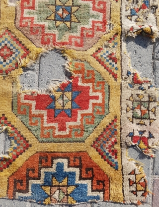 18.century Yellow Konya rug sıze 112×295                           