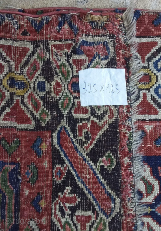 Antique Bijov long rug . 325x123cm. Selvages cut and some fucshine but still beautiful and fresh to the market .owenrugs@gmail.com             