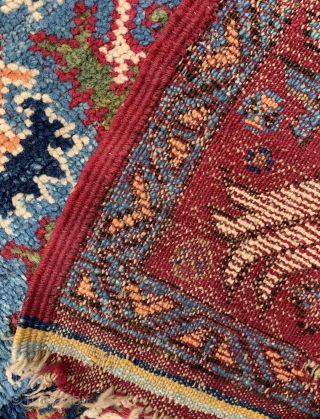 Antique Rabat rug. 19th century.165x103cm. A lovely colourful older example. Some wear and a small hole in the field.              