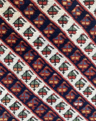 Good quality antique Caucasian Genje rug in good pile with excellent colours. 262x100cm.                    