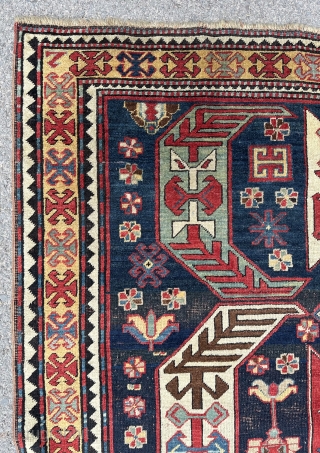 Fine antique Karabagh kazak rug. 19th century. Good condition with no repairs. Some slight corrosion to the field.
Email enquiries to owenrugs@gmail.com            