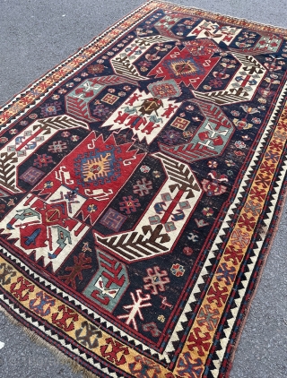 Fine antique Karabagh kazak rug. 19th century. Good condition with no repairs. Some slight corrosion to the field.
Email enquiries to owenrugs@gmail.com            